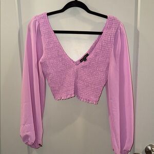 Blue Blush Lavender Smocked Top